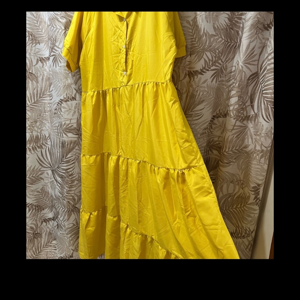 Yellow flowy maxi dress
